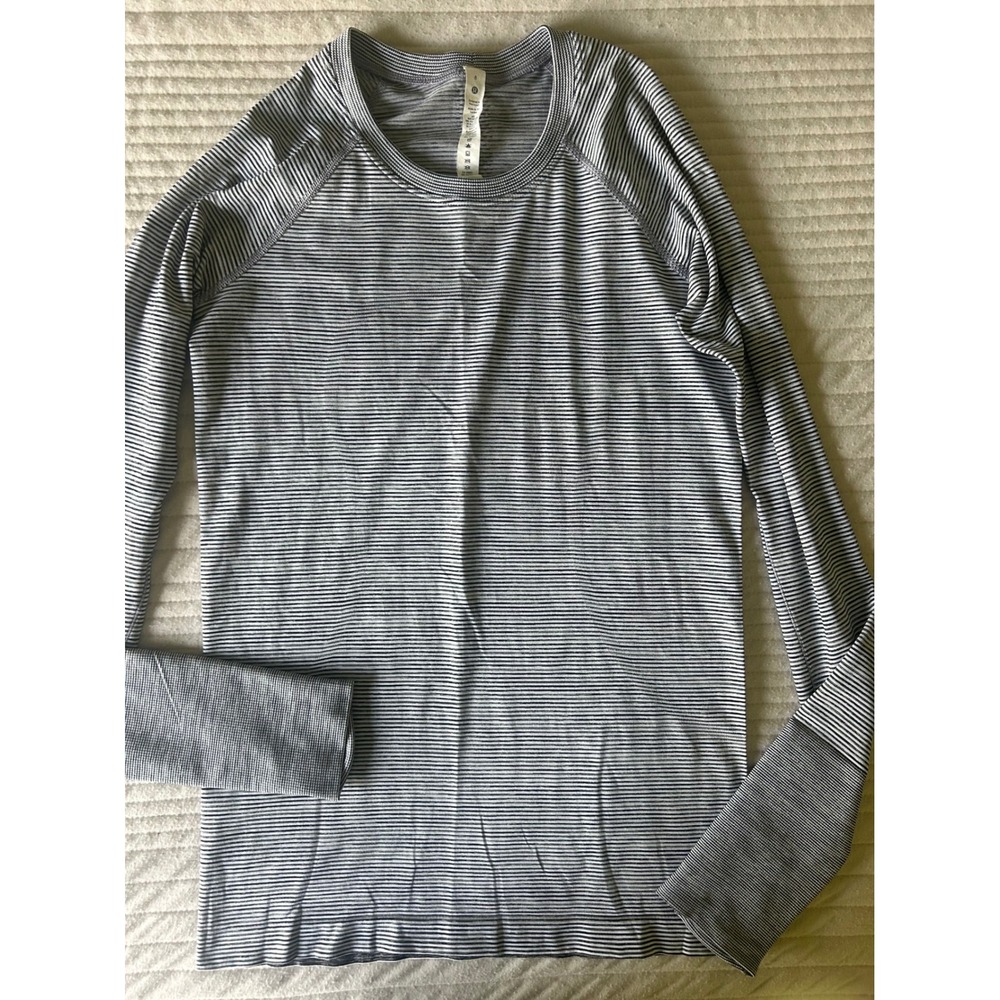 Lululemon Swiftly Long Sleeve Tee Black Stripe 8